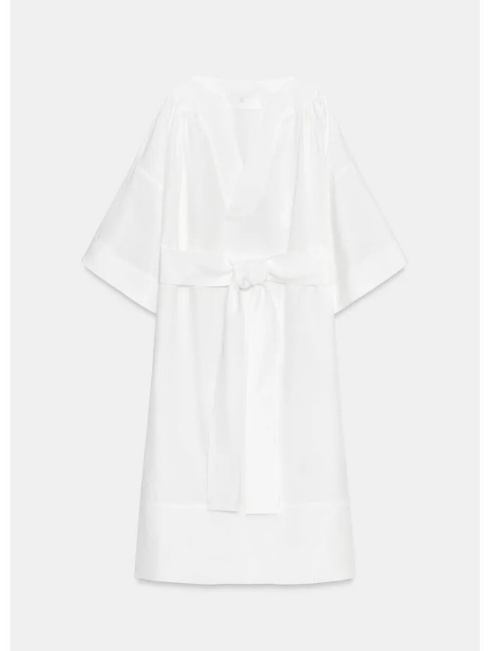 Zara Zw Colection Linen Blend Coastal Tunic Midi Dress with Long Tie Belt - Picture 4 of 16